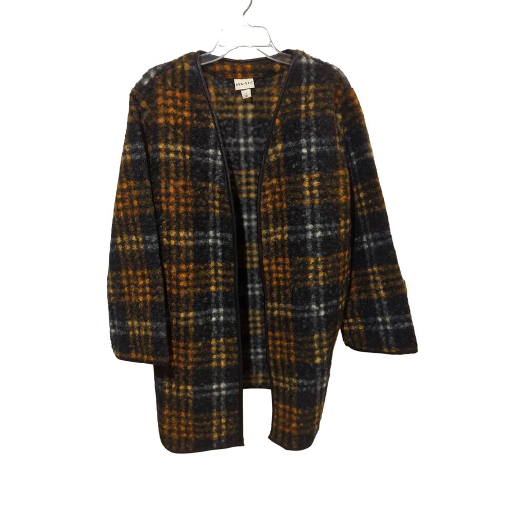 Ava & Viv Plaid Cozy Overcoat, NWT, X